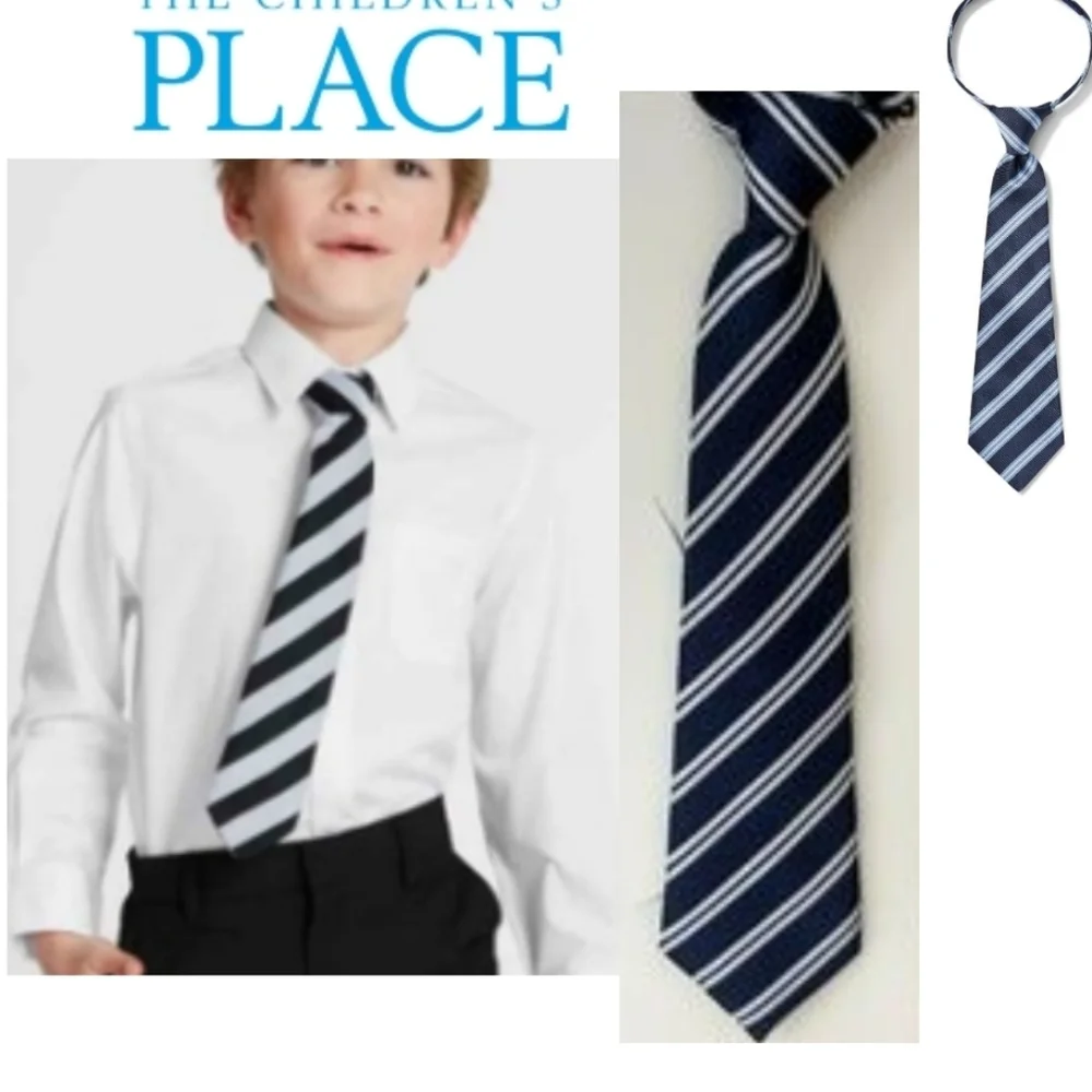 The Children's Place Uniform Striped Tie. Blue/Wht